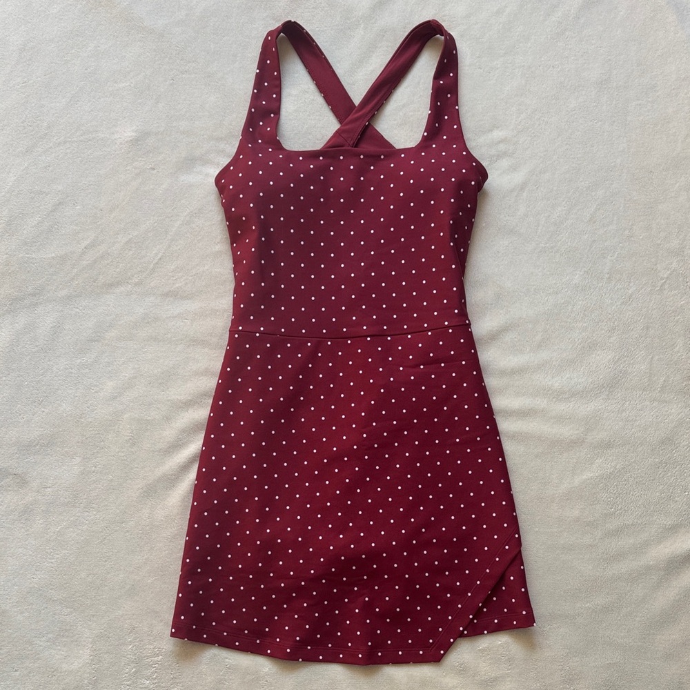 YPB Abercrombie & Fitch Crossback Athletic Dress - Burgundy Polka Dot ❤️